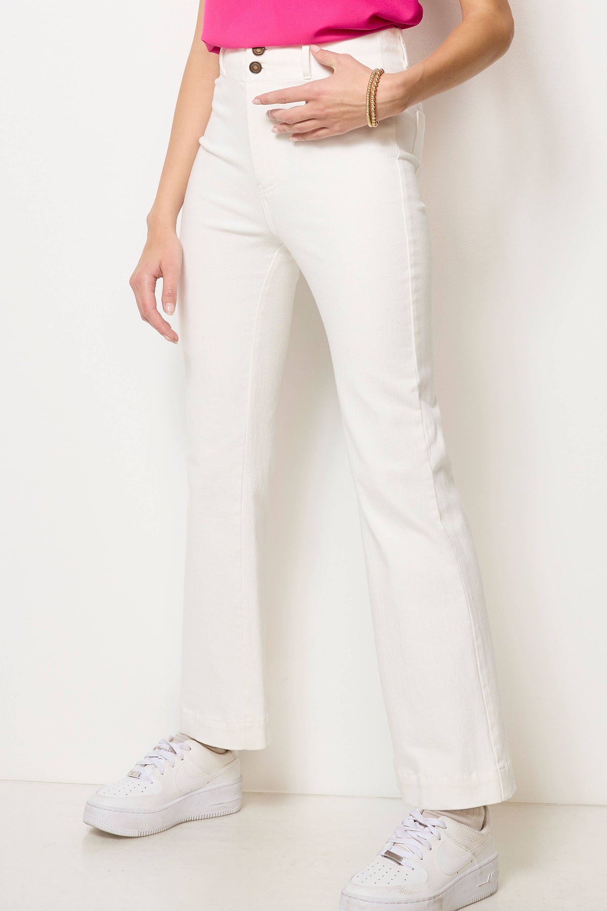 Olive High Rise Wide Leg Flare Pants – Soft Washed Stretch Denim