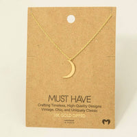 Moon Crescent Pendant Necklace – Gold or Silver
