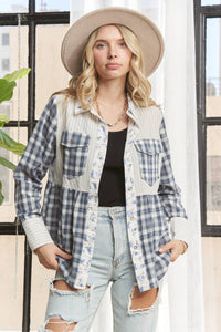 Sweet As Pie Plaid Button Down Long Sleeve Blouse