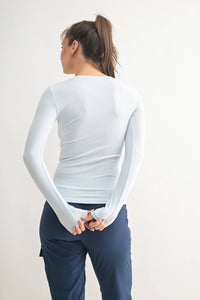 The Blue Skies Ribbed Long-Sleeve Top – Soft, Stretchy & Perfect for Spring