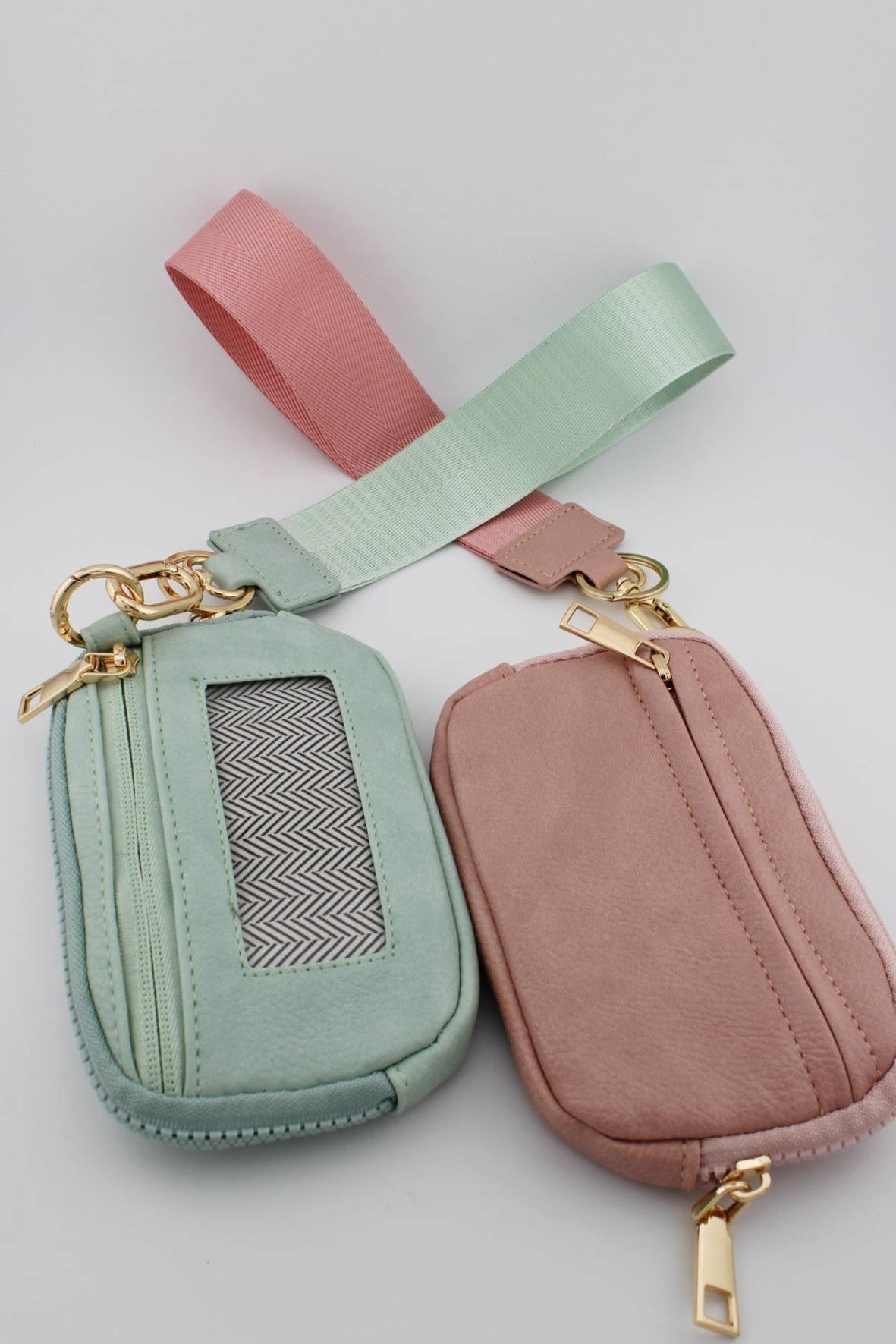 Clara Belle Zip Wallet with ID Window – Vegan Leather Wristlet, Multiple Colors