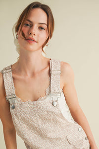 The Daisy Lane Overall Romper: Beige