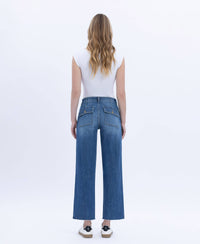 Vervet "Lainey" Utility Pocket Straight Jeans: Dark Wash
