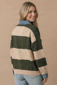 The Best of Both Sweater: Olive/ Tan