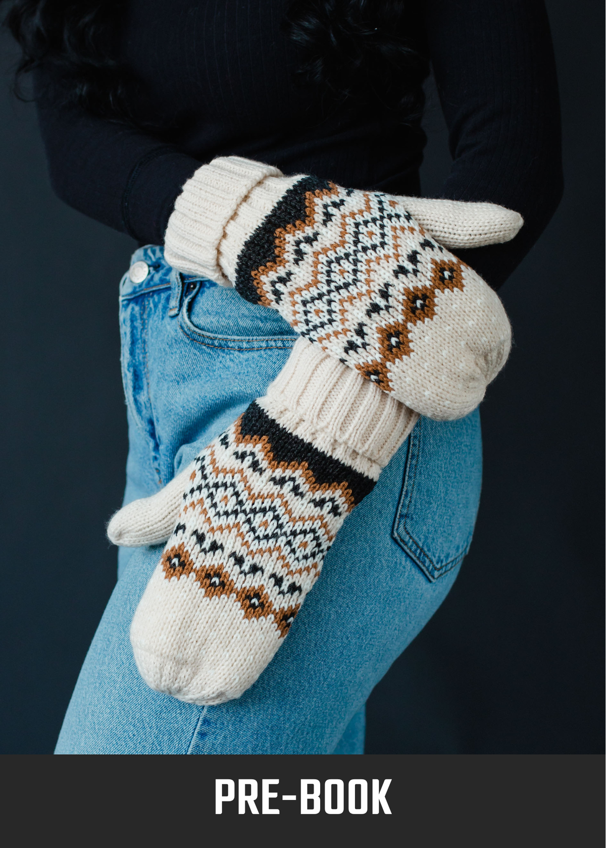 Cozy Fleece Lined Mittens: Cream/Multi