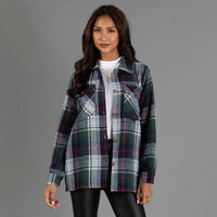 The Evergreen Plaid Shacket: Navy, Green, Red, White