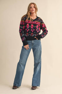 After Hours Floral Sweater: Multi