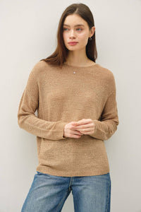 The Mae Lightweight Knit Sweater – Clay, Cocoa, Slate Blue & Taupe