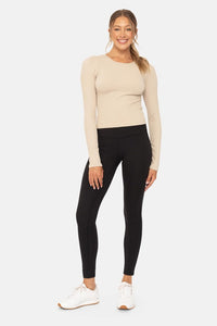 Mono B Basic Seamless Ribbed Long Sleeve Top