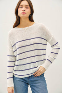 Lara Striped Lightweight Sweater