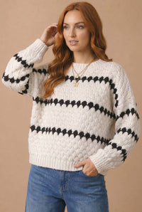 Black & White Affair Sweater: Ivory/ Black