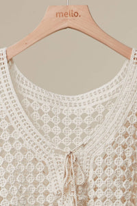 The Meadow Bloom Crochet Boho Top: Ivory/Olive