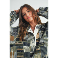The Timberline Patchwork Fleece Pullover: Olive Multi