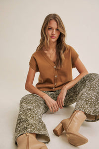 SUNFADED MARKET DAY  PAISLEY BARREL PANTS: ANTIQUE OLIVE