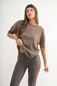 The Rustic Ease Waffle Knit Tee – Relaxed, Mineral-Washed & Effortlessly Cool