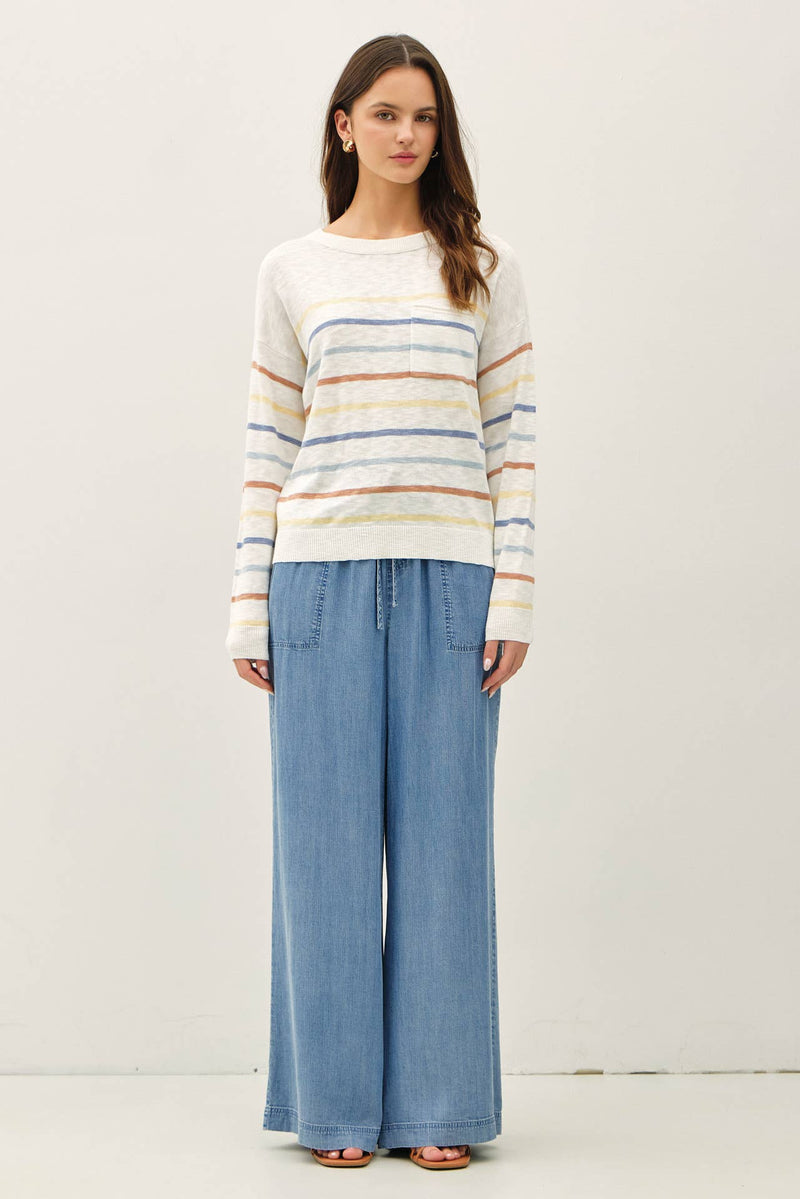 The Camden High Rise Wide Leg Pants – Pull-On Elastic Waist Draped Everyday Trousers for Women