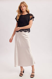 Midnight Romance Lace Top: Black