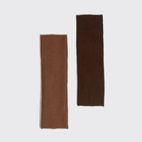 Recycled Fabric Ribbed Elastic Headbands 2pc Set - Mocha & Chocolate