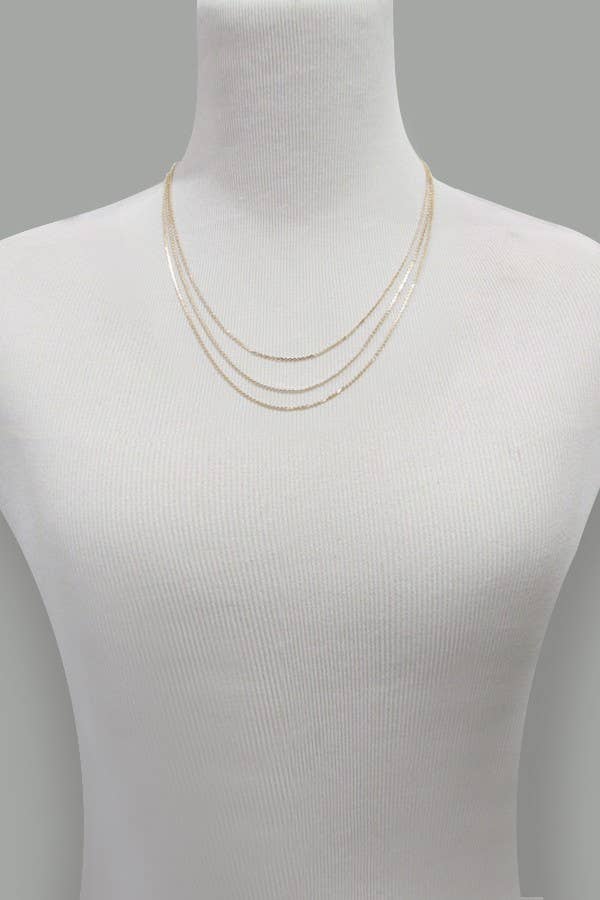 Harper Triple Layer Dainty Chain Necklace – Gold or Silver Tarnish-Free Jewelry