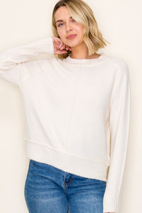 The Jolene Center Seam Sweater – Winter Cream