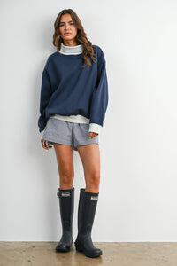 The Fireside Contrast Turtleneck Oversized Sweatshirt
