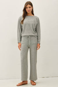 Soft Spoken Boat Neck Sweater: Heather Grey