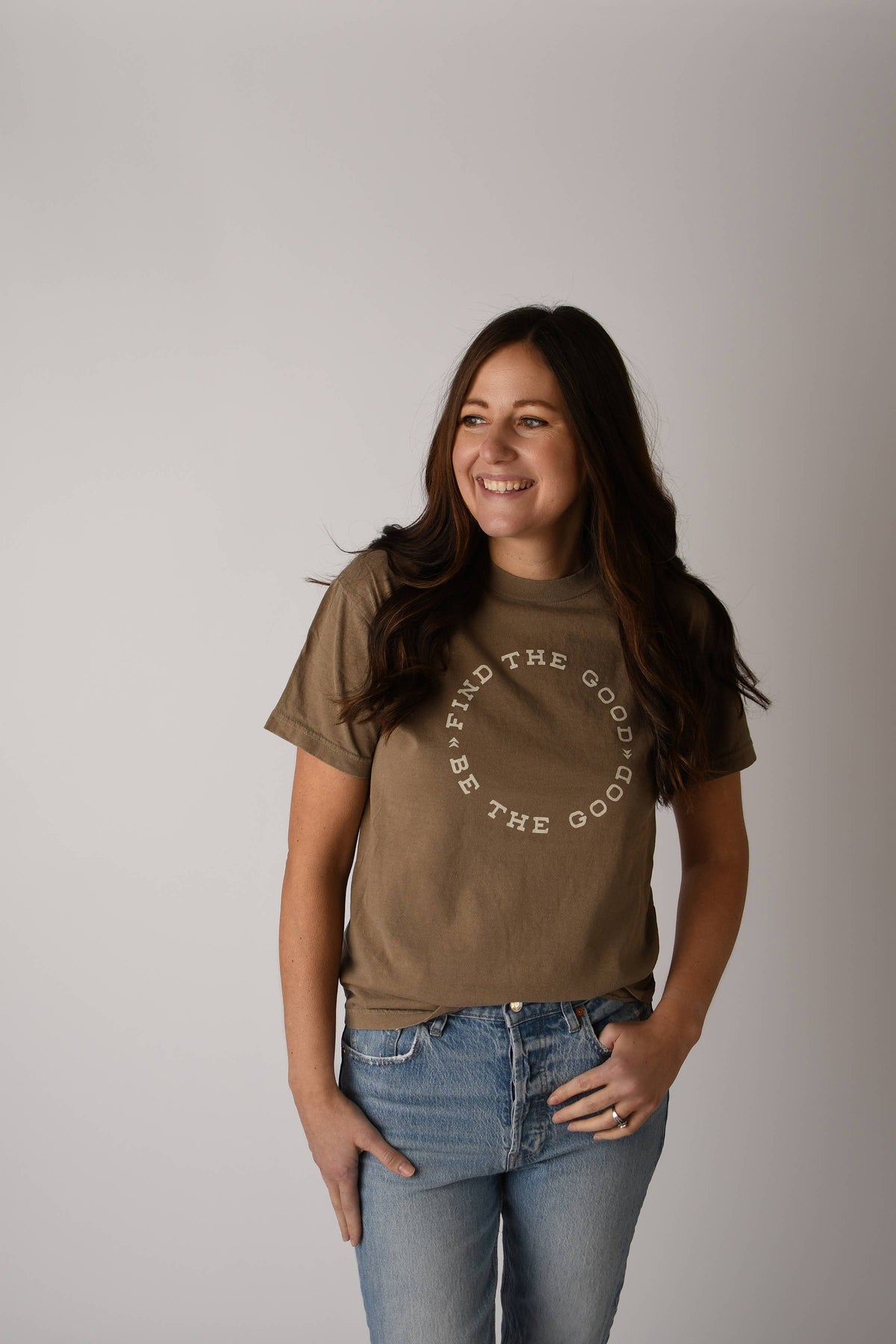 Find the Good. Be the Good. Tee: Vintage Brown