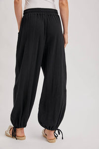 JOGGER HAREM DRAWSTRING PANTS: LT.OLIVE / L