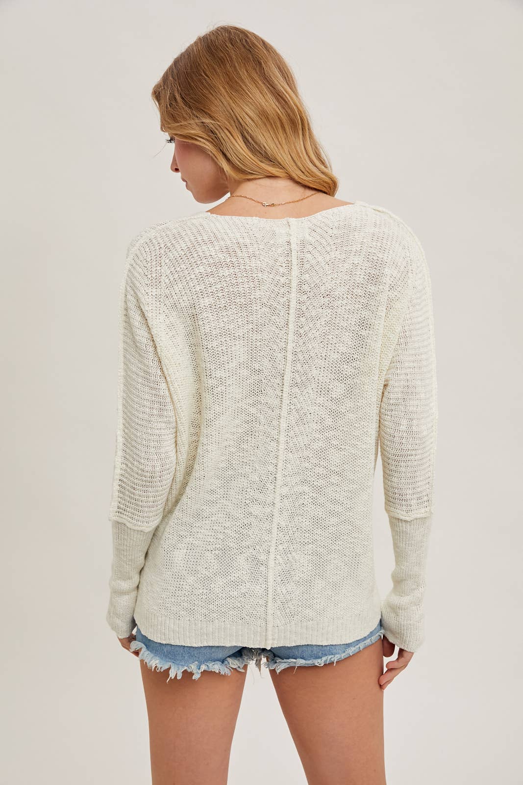 The Laramie Sheer V-Neck Knit Sweater – Lightweight Layering Pullover, Loose Fit Women’s Knitwear