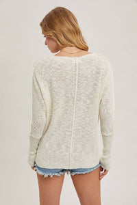 The Laramie Sheer V-Neck Knit Sweater – Lightweight Layering Pullover, Loose Fit Women’s Knitwear