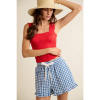 The Poppy Jacquard Tank: Red