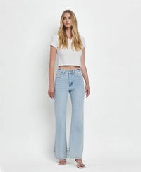 Vervet by Flying Monkey Leslie 90s Vintage Super High Rise Flare Jeans: Light Wash