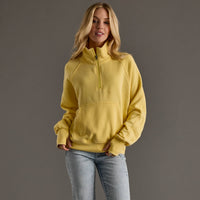 Sunni Cropped Funnel Neck Quarter-Zip Sweatshirt – Women’s Casual Pullover