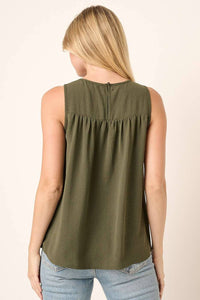 The Hadley Airflow Tank – Smocked Yoke Sleeveless Blous