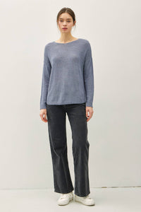 The Mae Lightweight Knit Sweater – Clay, Cocoa, Slate Blue & Taupe