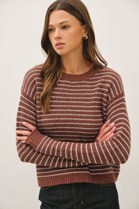 The Fine Line Stripe Sweater: Navy