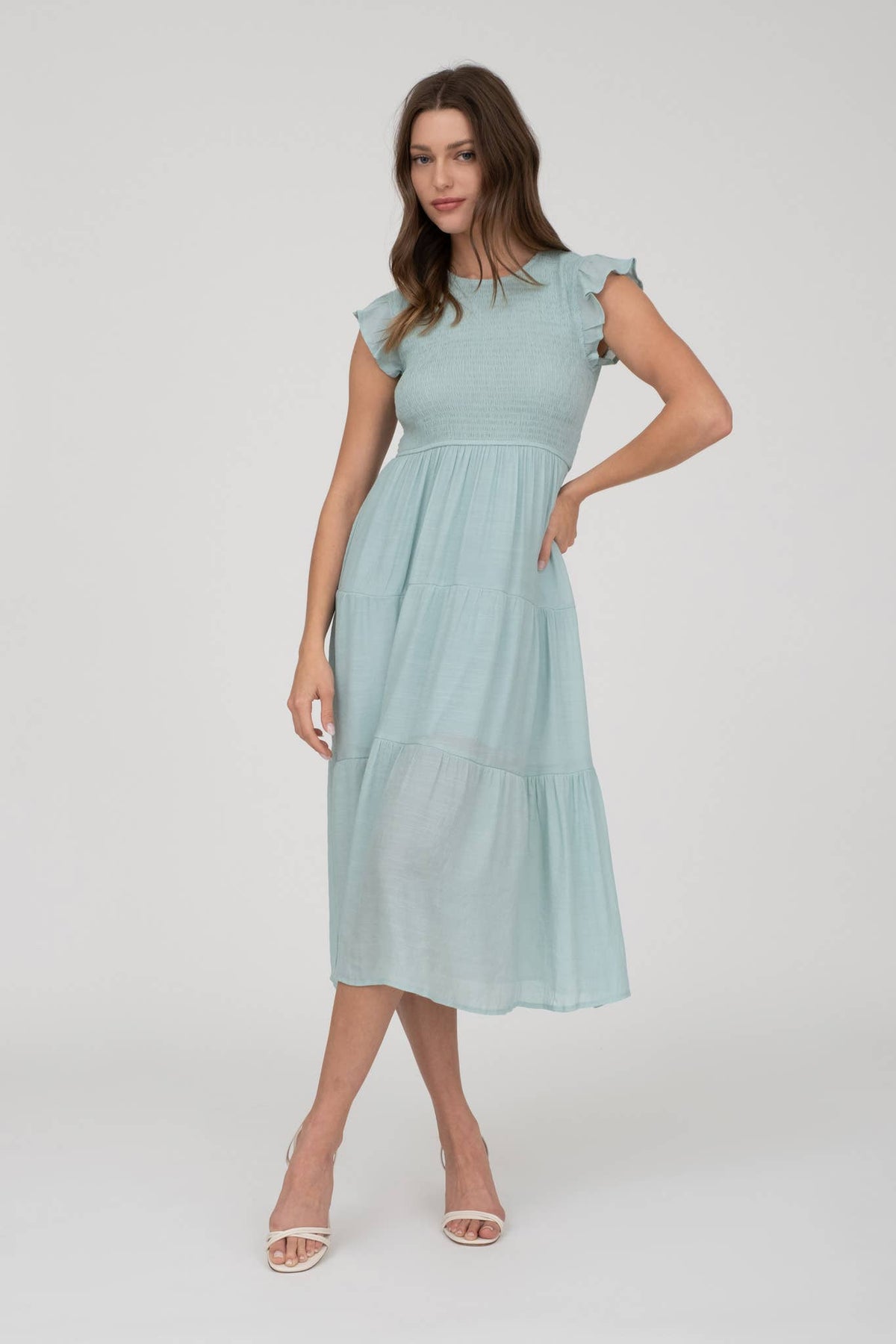 Perfect Day Smocked Tiered Midi Dress