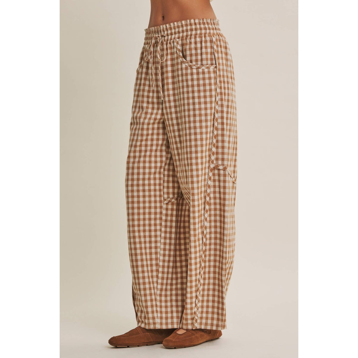 Picnic Days Gingham Barrel Pants