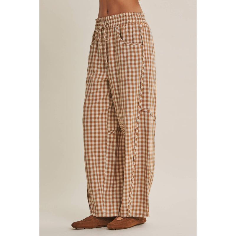 Picnic Days Gingham Barrel Pants