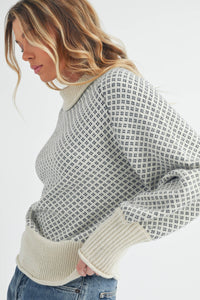 Mira Cozy Mock Neck Oversized Sweater: White – Chunky Knit Raglan Pullover