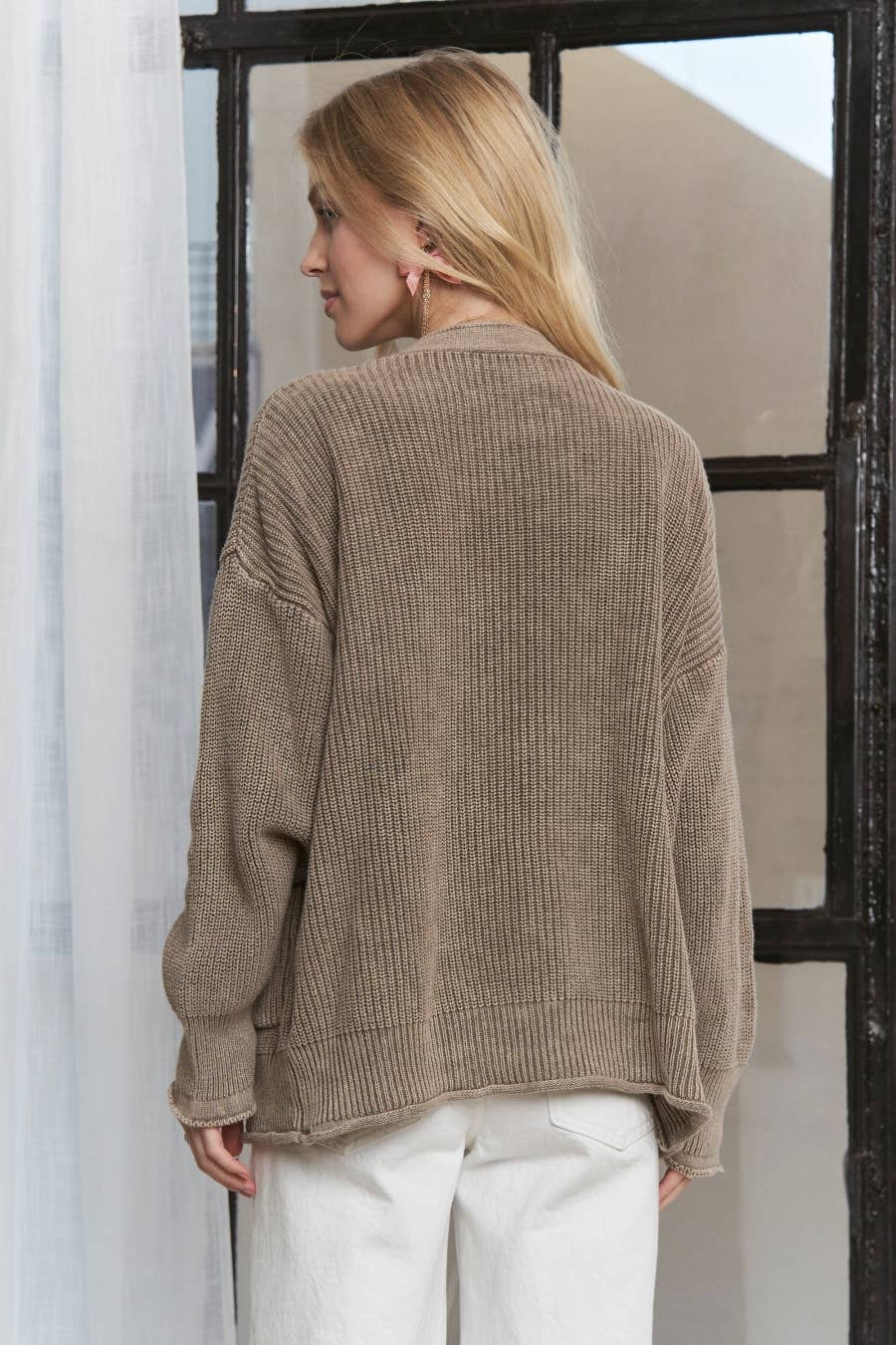 The Wren Ribbed Knit Button Cardigan – Cozy Cotton Fall Layer