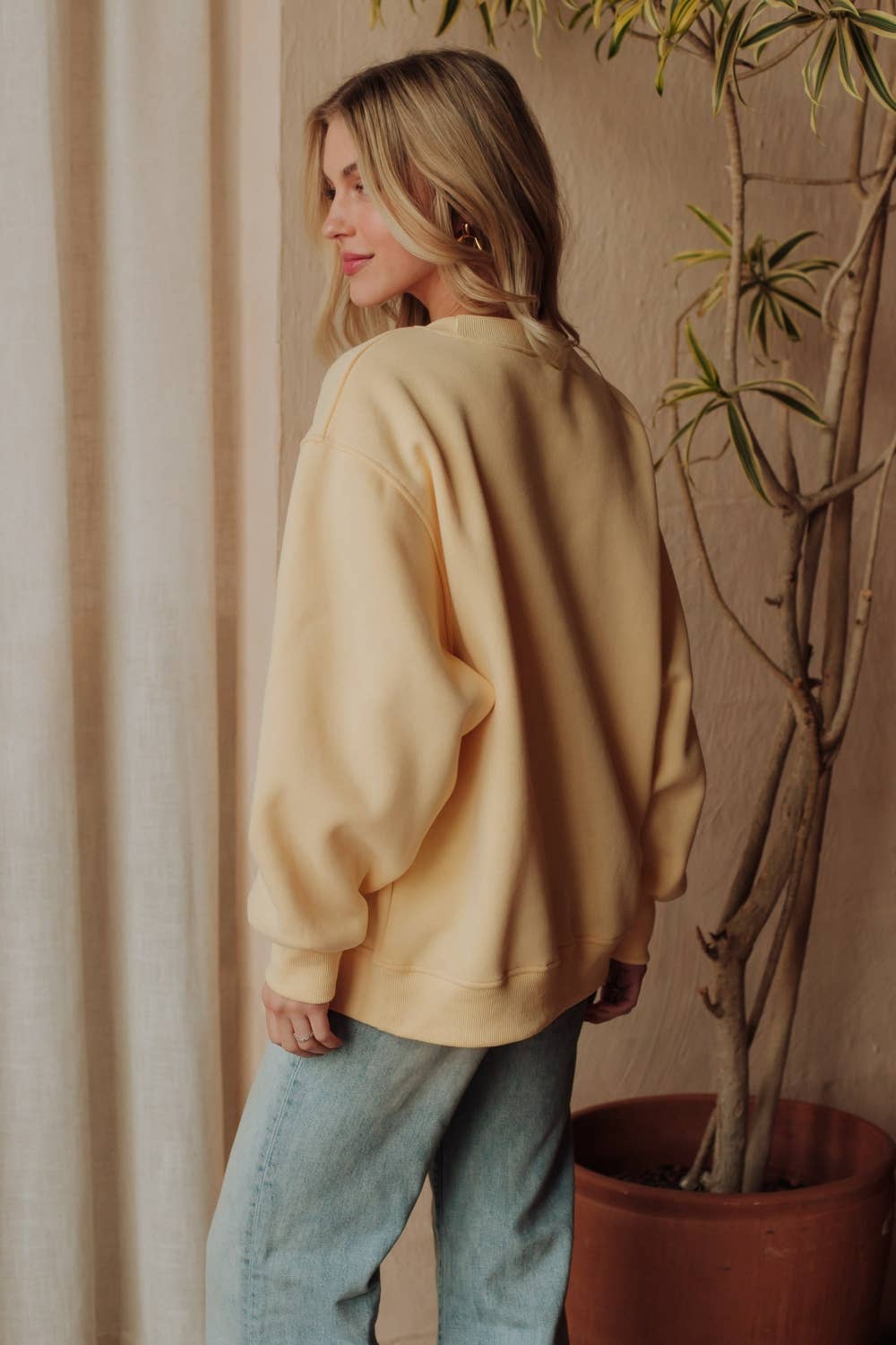 The Sunny Midwest Sweatshirt: Yellow/Navy