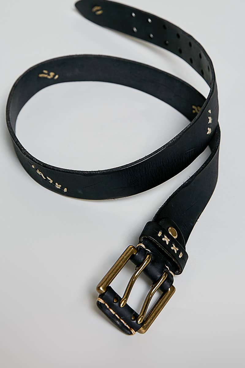 The Dakota Genuine Leather Double Buckle Belt