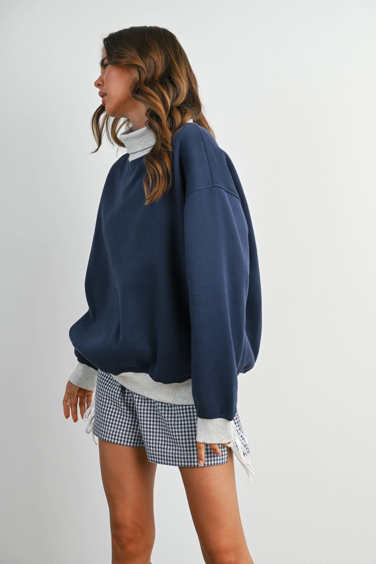 The Fireside Contrast Turtleneck Oversized Sweatshirt