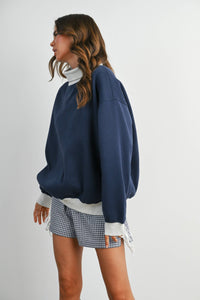 The Fireside Contrast Turtleneck Oversized Sweatshirt