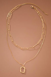 The Carrington Lock Layered Chain Necklace – 18K Gold Dipped Waterproof Stainless Steel Nec