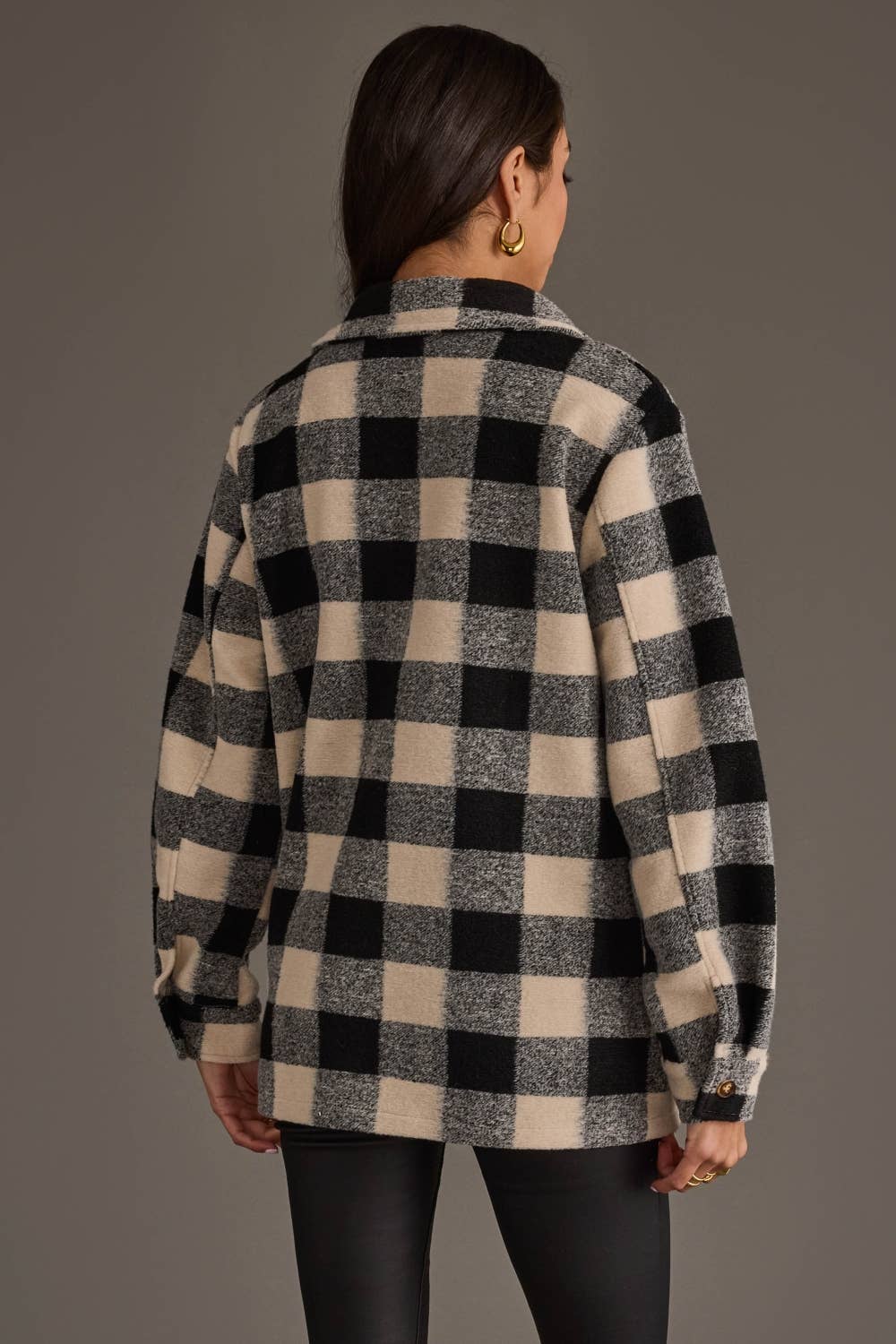 Black & Cream Plaid Jacket