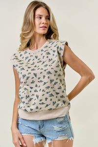 The Poppy Floral Lounge Tank: Beige
