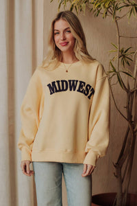 The Sunny Midwest Sweatshirt: Yellow/Navy