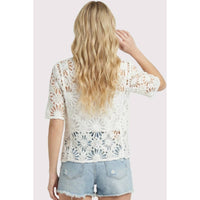 The Delilah Crochet Floral Top: Natural